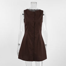 Charger l&#39;image dans la galerie, Pure Cotton Sleeveless Button Up A Line Mini Skirt
