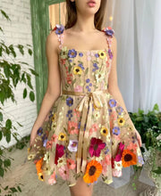 画像をギャラリービューアに読み込む, Colorful Embroidered Floral Long Evening Dress Bridesmaid Dress
