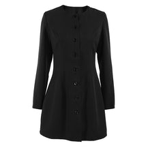 Загрузить изображение в средство просмотра галереи, Round Neck Long Sleeve A Line Button Up Blazer Dress
