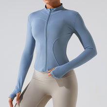 画像をギャラリービューアに読み込む, Ladies Long Sleeve Quick Dry Yoga Jacket Running Gym Sporty Jacket
