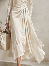 Load image into Gallery viewer, 2026 New French Style Satin Dress Elegant Tie Waist Slim Fit Midi Dress Chic European American Party Dress
