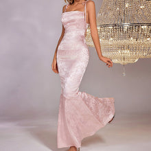 Загрузить изображение в средство просмотра галереи, Jacquard Spaghetti Backless Mermaid Maxi Dress
