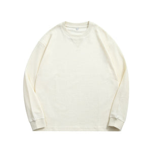 Men's Autumn 220g Waffle Checks Long Sleeve Heavy T Shirts