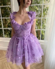 Load image into Gallery viewer, Elegant 3D Embroidery Butterfly Lace Tulle Evening Dress
