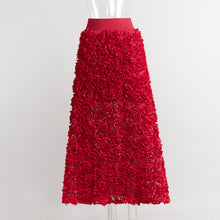 Load image into Gallery viewer, Elastic Waist 3D Floral Event Skirt
