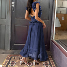 Charger l&#39;image dans la galerie, Deep V Neck Frilled Midi Dress
