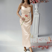 Load image into Gallery viewer, Multi Color Sexy Spaghetti Satin Evening Dress
