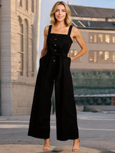 Load image into Gallery viewer, Sleeveless Belted Button Up Jumpsuit
