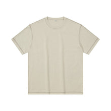 Load image into Gallery viewer, Men&#39;s 210gsm Twill Cotton Drop Shoulder Contrast Stitching Short Sleeve T Shirt
