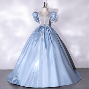 Satin Puff Sleeve Performance Dress