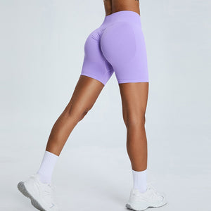 Seamless High Waist Hip Hugger  Sporty Gym Shorts Yoga Shorts