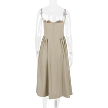 Load image into Gallery viewer, Spaghetti Cupped Slim Flare Midi Dress
