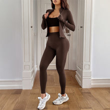 Laden Sie das Bild in den Galerie-Viewer, GYM Yoga Top+Trousers Two Piece Set
