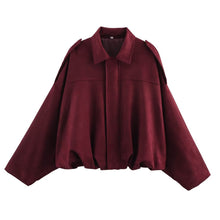Load image into Gallery viewer, 9-color Casual Velour Turn-down Collar Bomber Jacket
