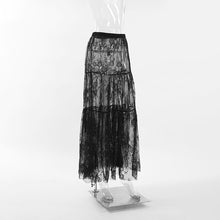 Load image into Gallery viewer, Black Transparent Lace High Waist Maxi Skirt
