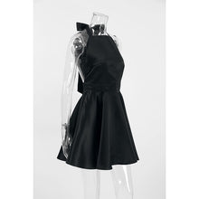 画像をギャラリービューアに読み込む, Black High Waist Halter Neck Mini Flare Dress
