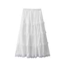 Charger l'image dans la galerie, Sweety Lace Spliced High Waist A Line Midi Tiered Skirt
