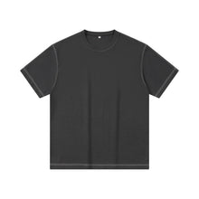 Load image into Gallery viewer, Men&#39;s 210gsm Twill Cotton Drop Shoulder Contrast Stitching Short Sleeve T Shirt
