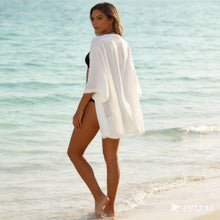 Laden Sie das Bild in den Galerie-Viewer, Three Quarter Sleeve Kimono Beachwear Bikini Cover Up
