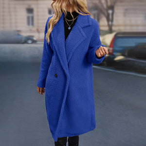2022 Autunno Inverno Moda Donna Midi Lungo Spesso Faux Sherpa Shearling Soprabiti