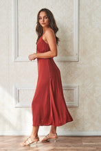 Laden Sie das Bild in den Galerie-Viewer, Spaghetti button up deep v neck slit dress
