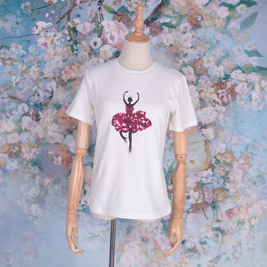 Women's Elastic Cotton Modal Graphics Print T shirt