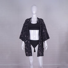 Load image into Gallery viewer, Printed Geometric Tie Dye Three Quarter Sleeve Loose Kimono Beachwear Bikini Cover Up
