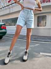 Carica l&#39;immagine nel visualizzatore di Gallery, Pantaloncini in denim slim a vita alta e larghi casual
