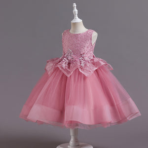 100-150cm 2022 Summer New Design Lace Tulle Puffy Fancy Dress Children's Day Performance Dress