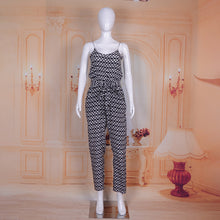 Load image into Gallery viewer, Spaghetti Strap Playsuit Pure Real Silk Printed Jumpsuit Beachwear with Sashes
