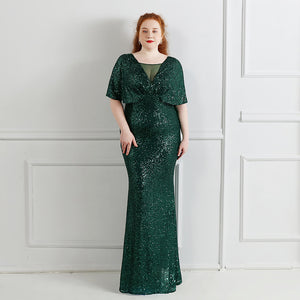 XXXL/XXXXL ロング スパンコール スーパープラスサイズ パフォーマンス バンケット イブニング ドレス