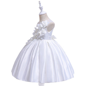 110-150cm Kids 3D Flower Wedding Flower Girl Dress Princess Birthday Party Dress
