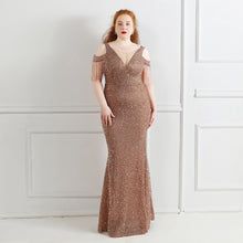 Load image into Gallery viewer, 3XL/4XL Long Sequin Plus Size Performance Banquet Evening Dress
