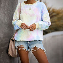 Load image into Gallery viewer, manufacturer OEM low MOQ womens trendy tie dye crewneck sweatshirt
