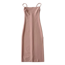Load image into Gallery viewer, 6 Colorway French Style Spaghetti Slit Midi Casual Dress
