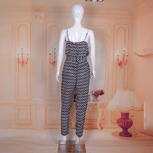 Load image into Gallery viewer, Spaghetti Strap Playsuit Pure Real Silk Printed Jumpsuit Beachwear with Sashes

