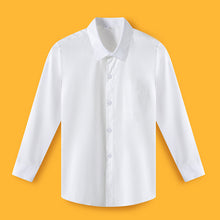 Load image into Gallery viewer, Kids Boys Long Sleeve White Multicolor Shirt Spring Autumn Cotton Junior Primary School Uniform Dress Shirt
