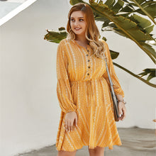 Load image into Gallery viewer, Hot Sale Long Sleeve Stripe Print Bohemian Dress

