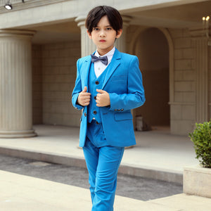 Kids Tuxedo Suits Flower Boys Presenter Junior Suit 4-piece Set