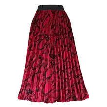 Load image into Gallery viewer, Printed Contrast Big Flare A Line Long Pleated Skirts
