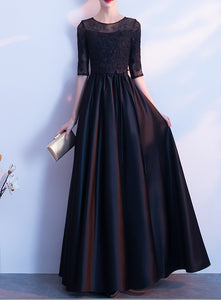 Elegant Half Sleeve Slim Banquet Evening Dress