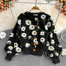 Load image into Gallery viewer, French Style Vintage 3D Flower Slim Short Cardigan Jacket

