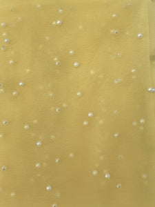 Soft Pearl Beaded Tulle Fabric