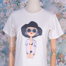 Load image into Gallery viewer, Women&#39;s Elastic Cotton Modal Graphics Print T shirt
