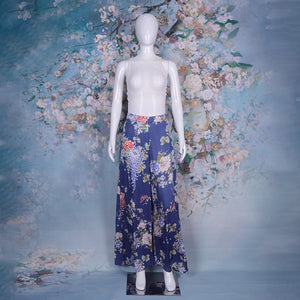 Ladies Floral Leopard Printed Wide Leg Casual Trousers Beachwear Pants