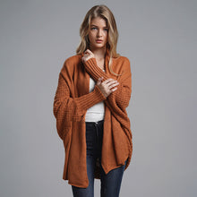 Load image into Gallery viewer, Stylish Autumn Sweater Cardigan Amazon New Style Round Neck Oversized Asymmetrical Poncho Cape Medium Long Cardigan
