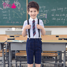 画像をギャラリービューアに読み込む, 子供の日パフォーマンススーツ ジュニア小学校制服 女の子 男の子 サスペンダー ズボン スカート セット
