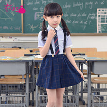 画像をギャラリービューアに読み込む, 子供の日パフォーマンススーツ ジュニア小学校制服 女の子 男の子 サスペンダー ズボン スカート セット
