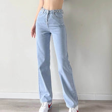Load image into Gallery viewer, 2022 Autumn New Design Denim Pants High Waist Wide Leg Straight Jeans
