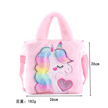 Load image into Gallery viewer, Kids Girls Cute Unicorn Cartoon Embroidery Plush Sling Bag
